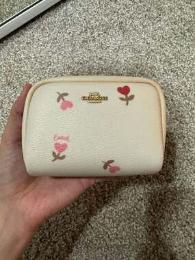 Coach Mini Boxy Cosmetic Case in Heart Floral Print